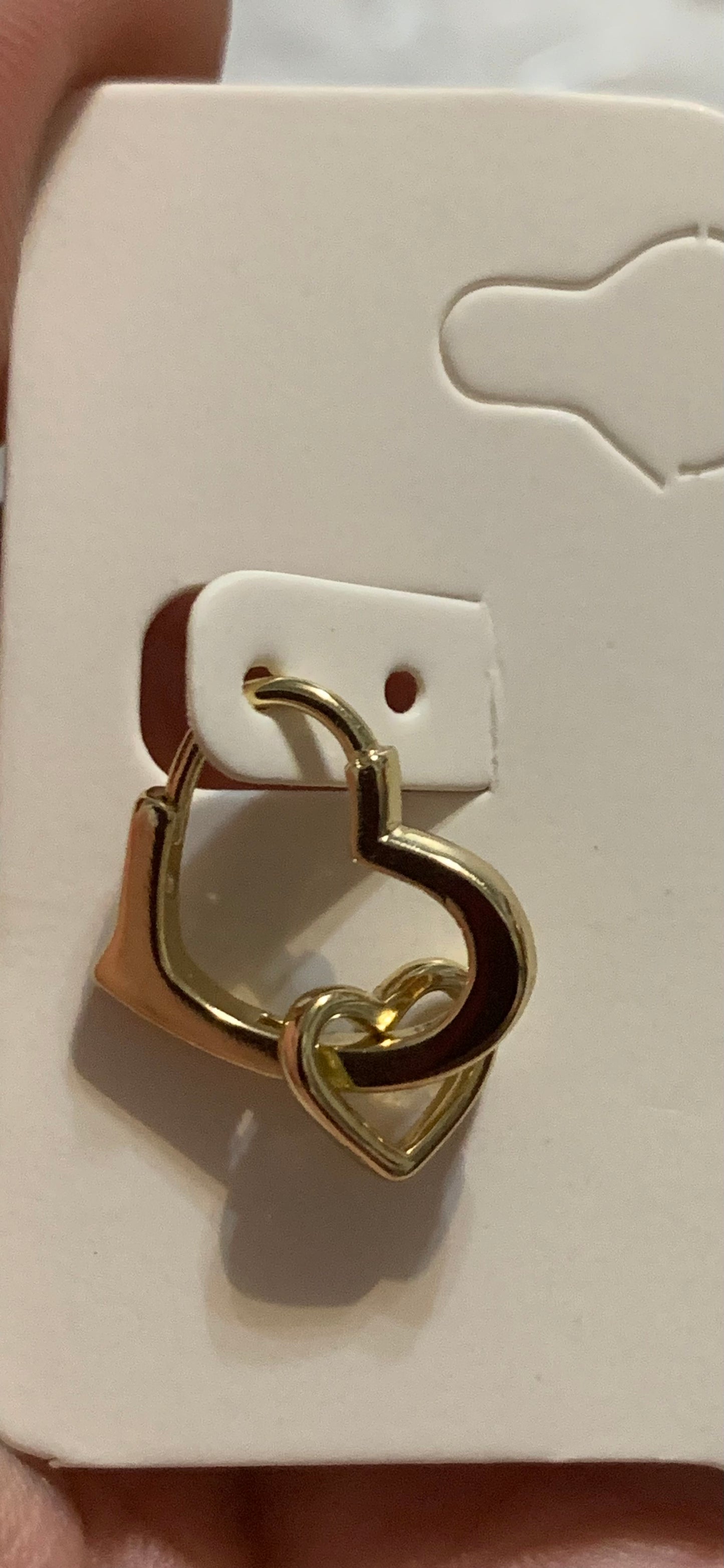 Earrings Small Heart shape Gold Plated 14k High Quality