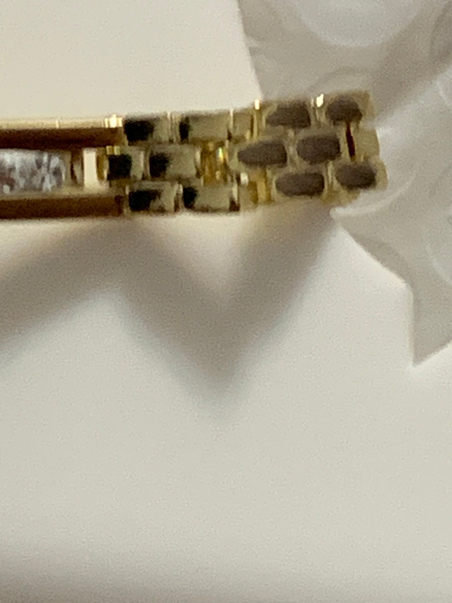 Bracelet 7” Gold Plated 14k with Crystals Beads in the Middle