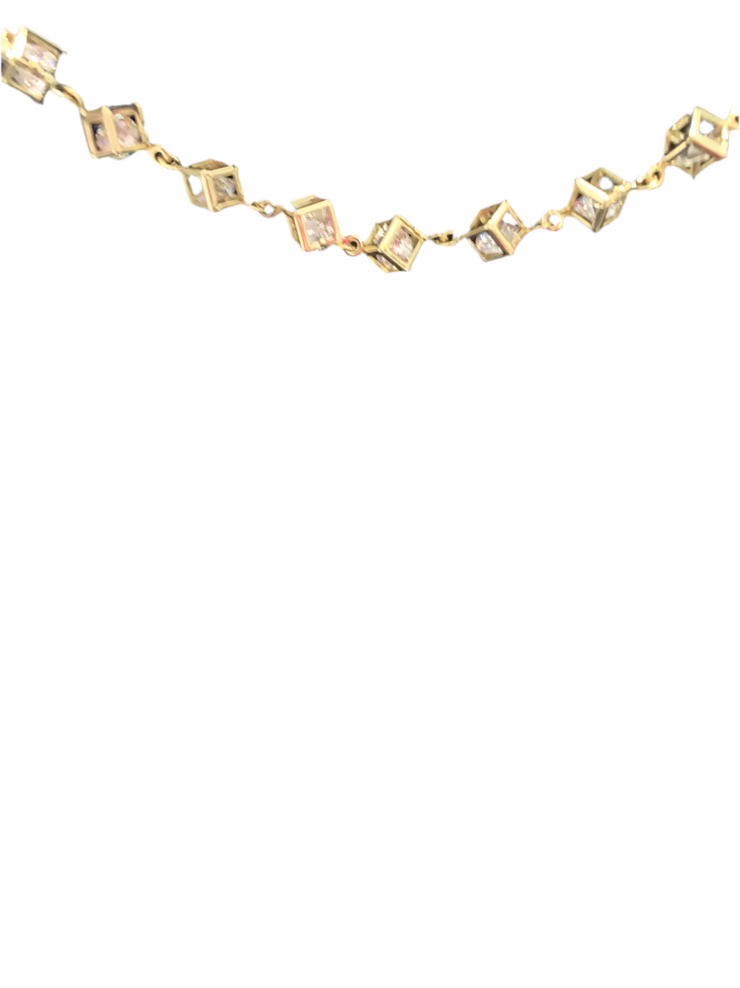Bracelet 6” Gold Plated 14k has crystal bead inside box