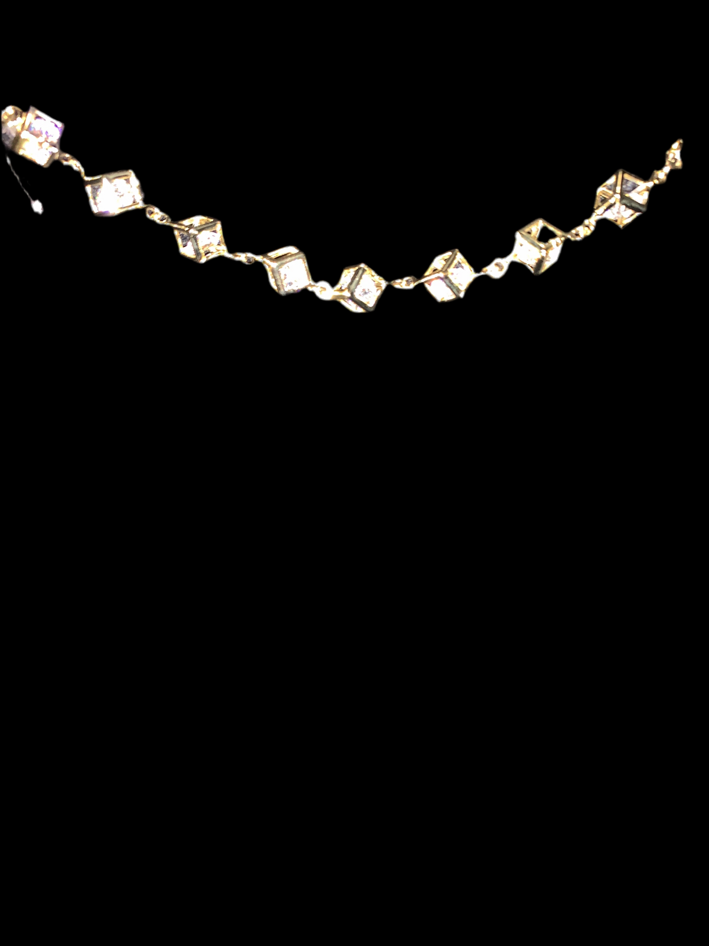 Bracelet 6” Gold Plated 14k has crystal bead inside box