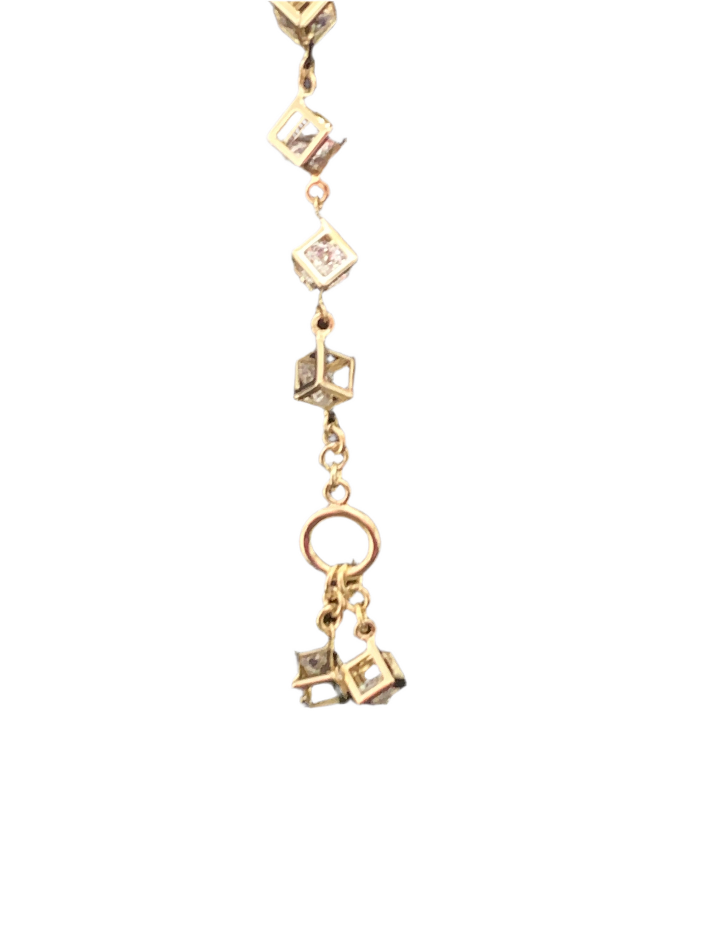Bracelet 6” Gold Plated 14k has crystal bead inside box