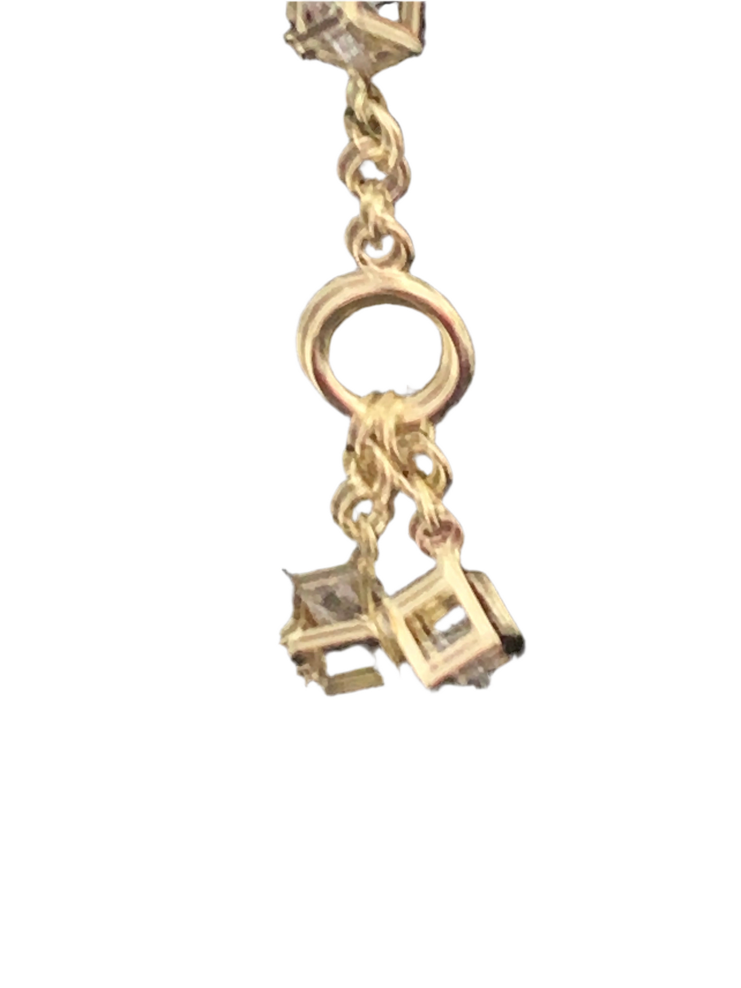 Bracelet 6” Gold Plated 14k has crystal bead inside box