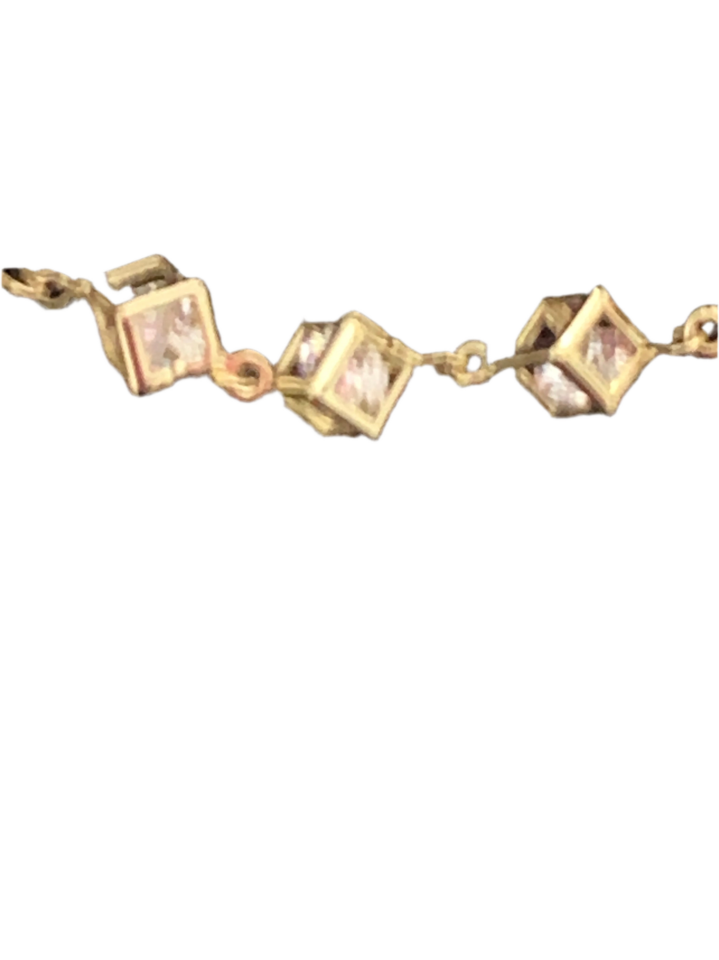 Bracelet 6” Gold Plated 14k has crystal bead inside box