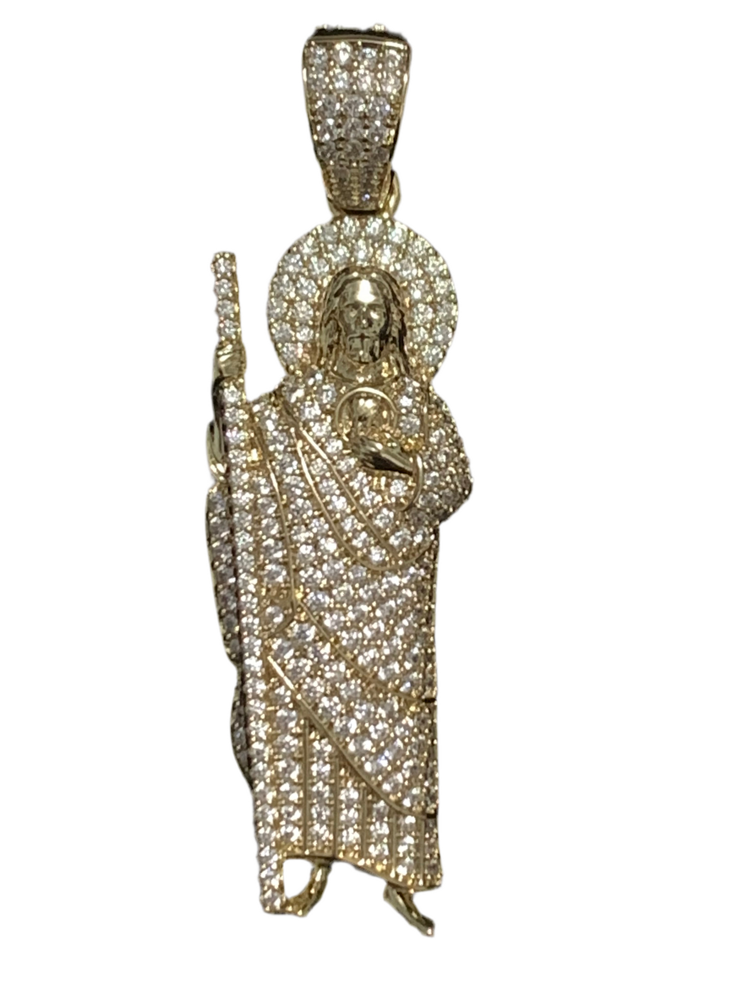 San Judas Gold Plated with Crystal Beads
