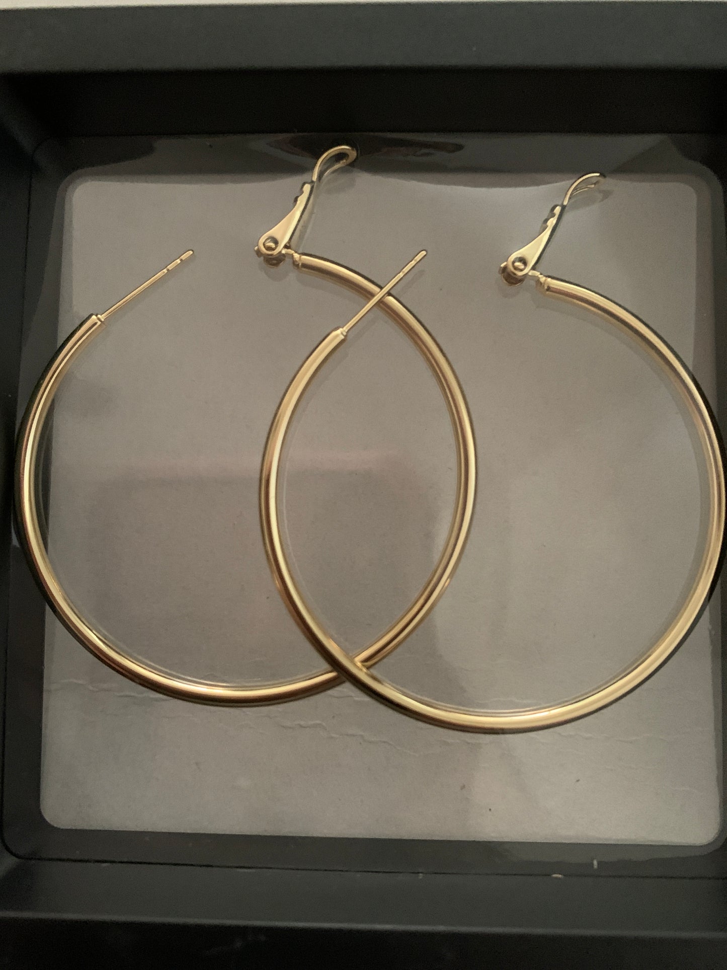 Earrings Gold Plated 14k Medium Hoop