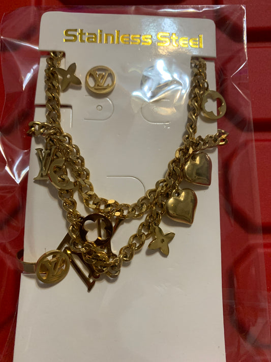 Jewelry Set - Necklace, Bracelet, Earrings and Ring Stainless Steel