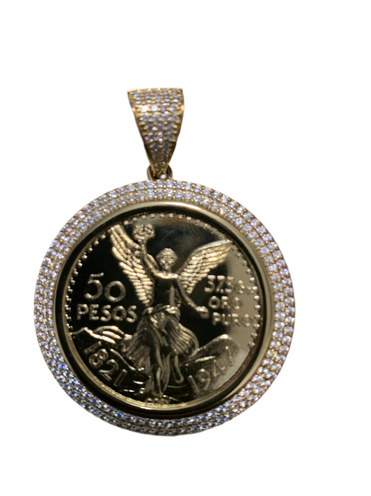 Sentenario Pendent Gold Plated with Crystal Beads