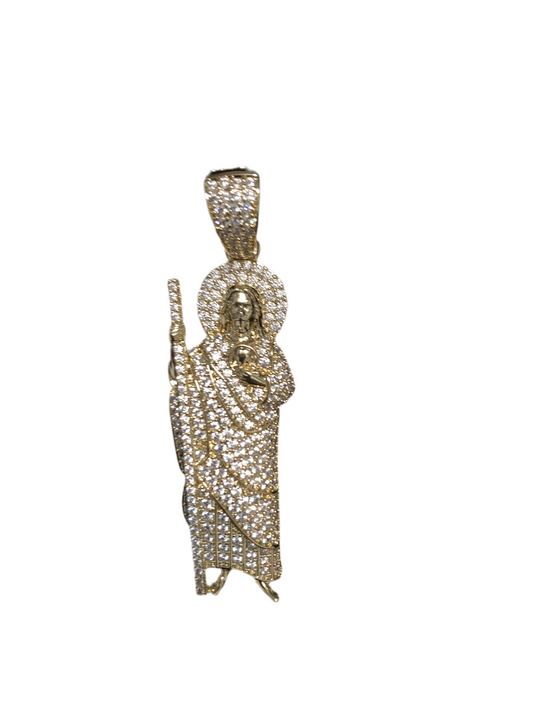 San Judas Gold Plated with Crystal Beads