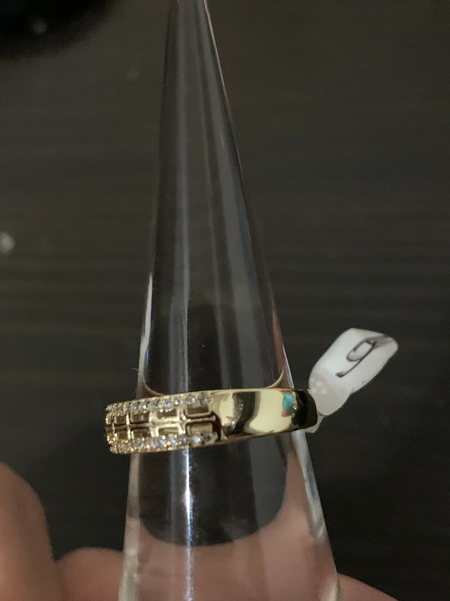 Ring Size 6 Gold Plated 14k with High Quality Crystals