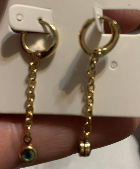 Earrings Hanging Eye Gold Plated 14k High Quality