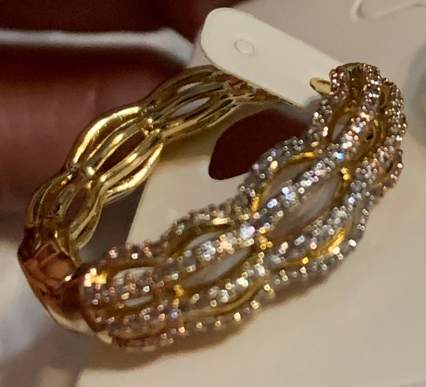 Earrings Small Hoops with Crystal Beads Gold Plated 14k High Quality