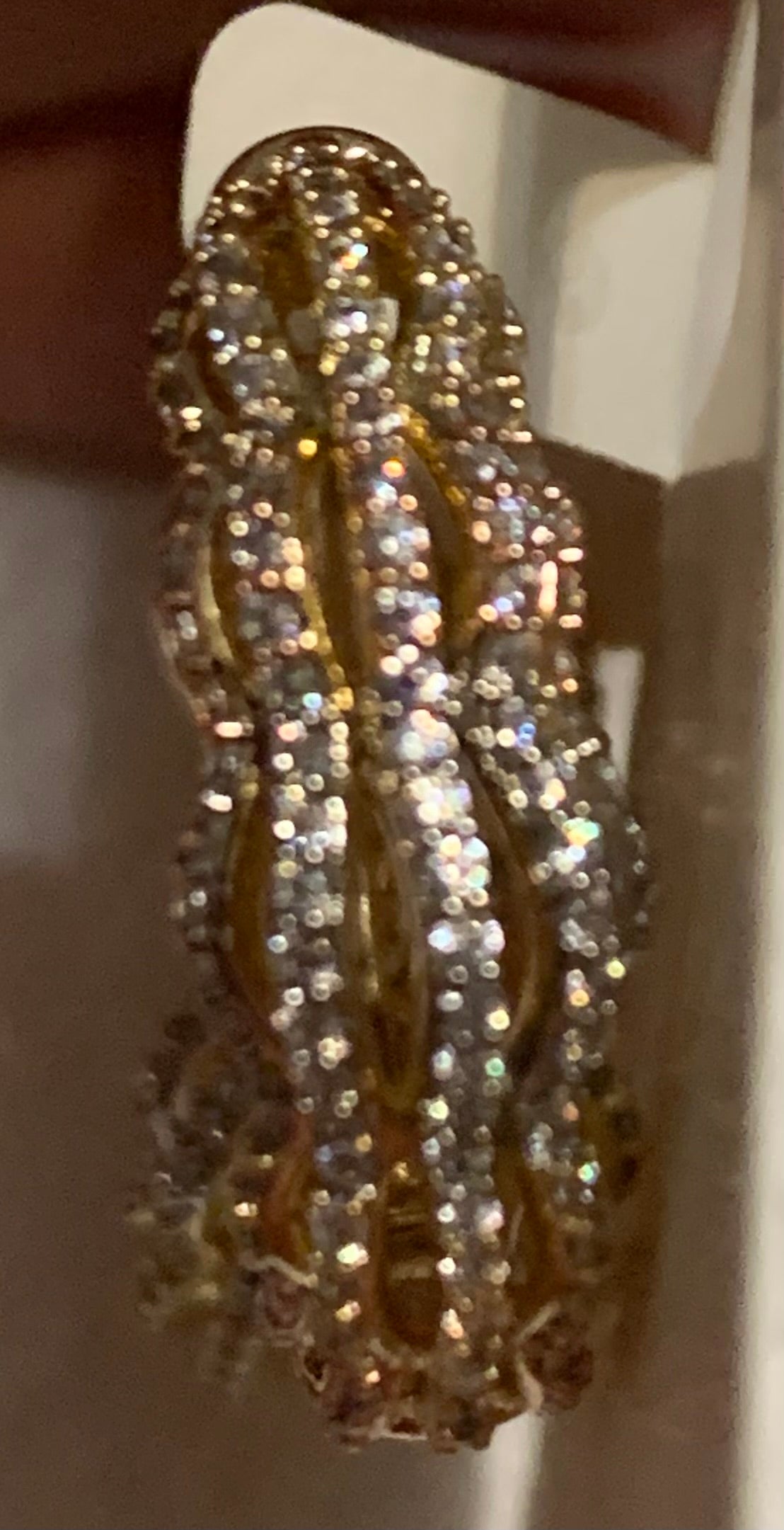Earrings Small Hoops with Crystal Beads Gold Plated 14k High Quality