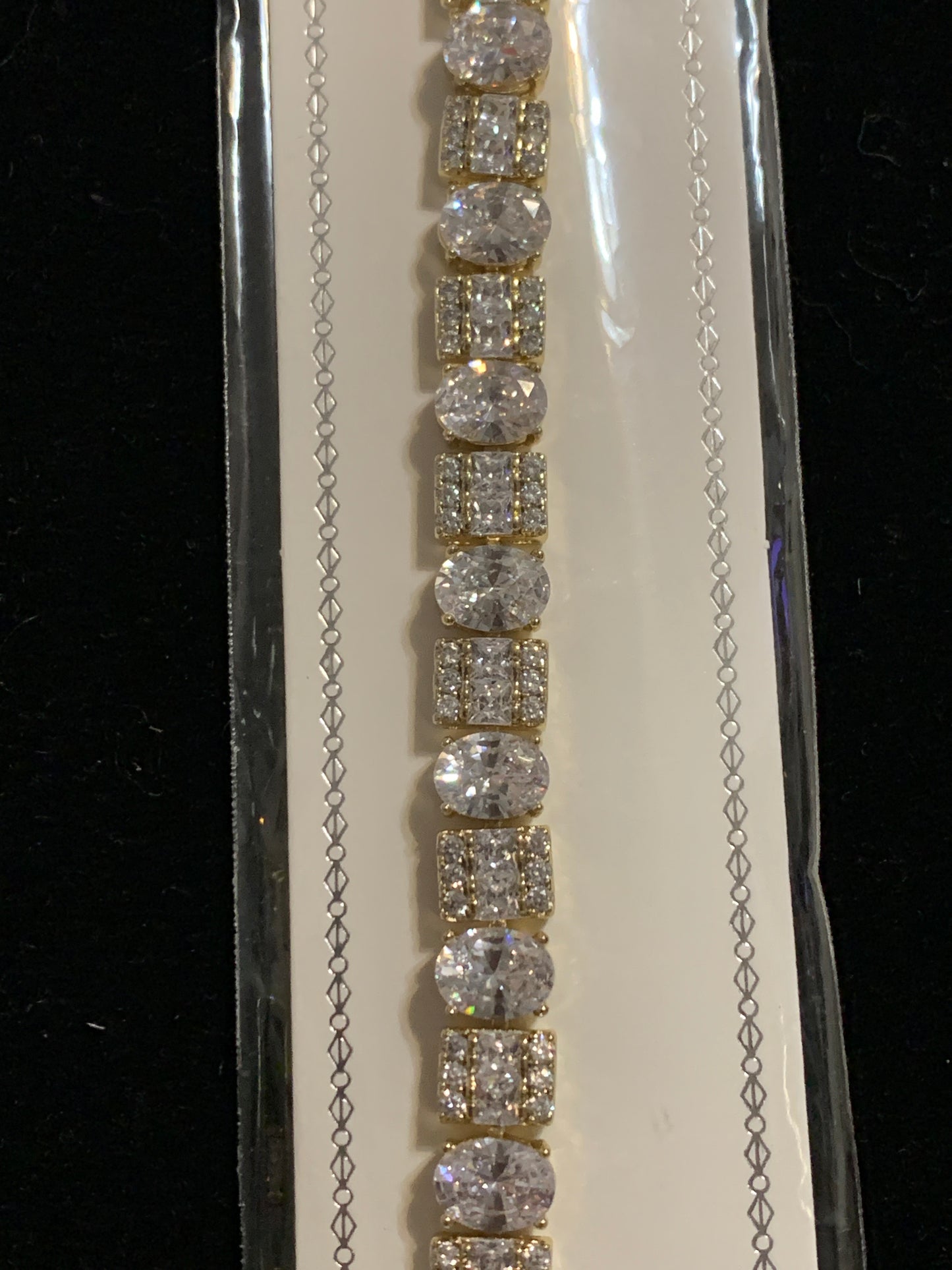 Bracelet Crystal Beads Gold Plated 7”