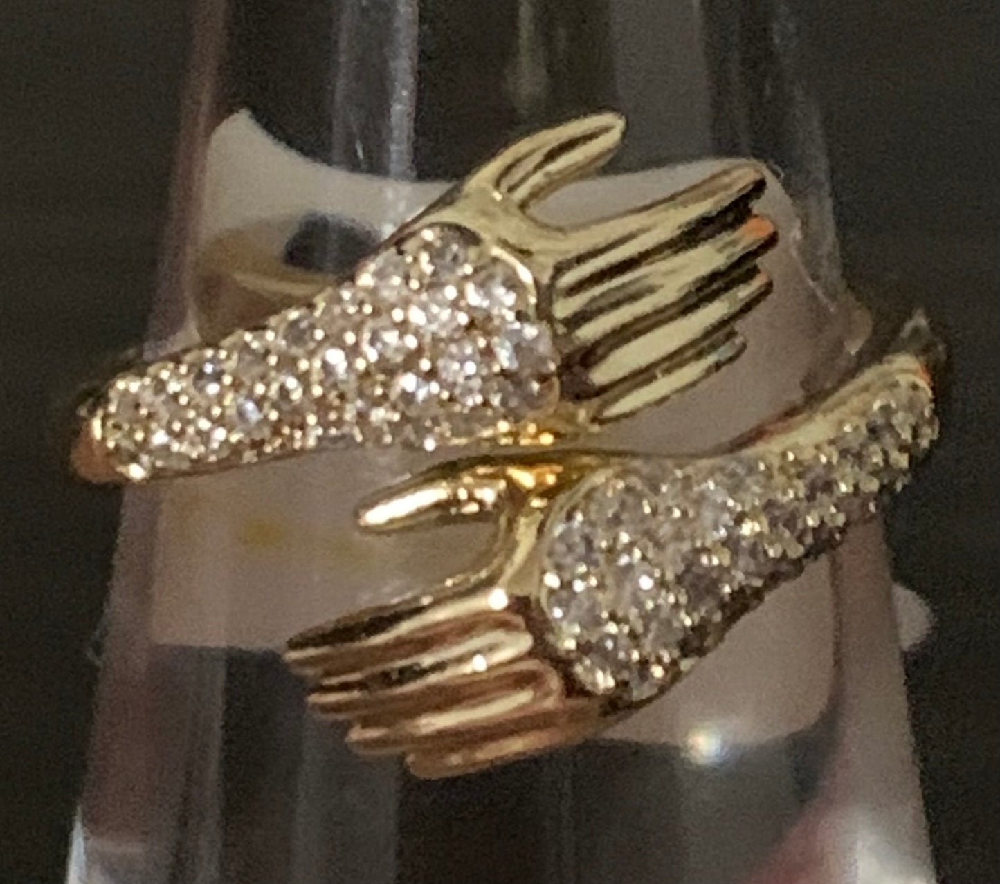 Ring Size 6 Gold Plated 14k with High Quality Crystals