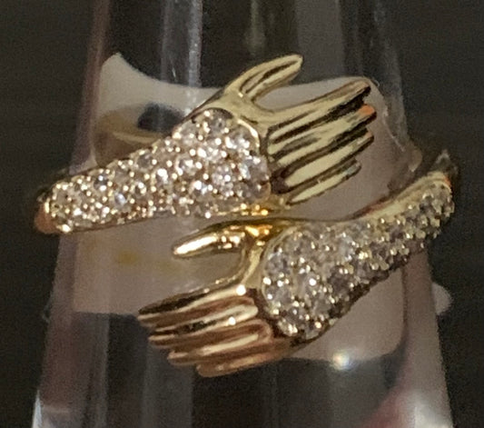 Ring Size 6 Gold Plated 14k with High Quality Crystals