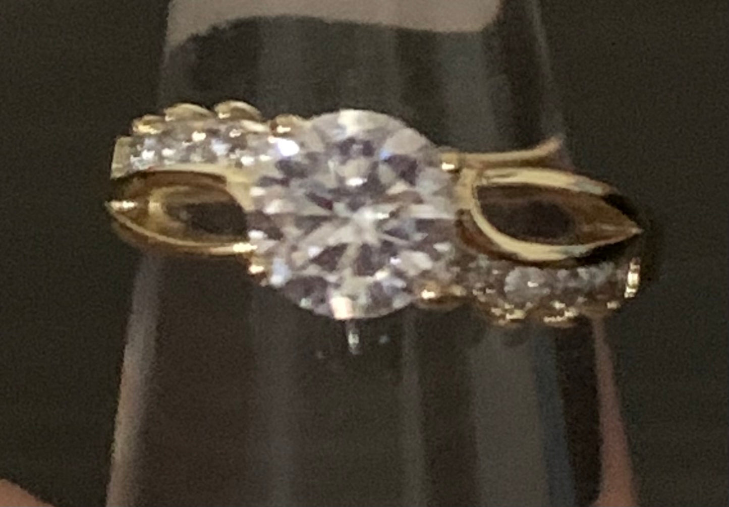 Ring Size 6 Gold Plated 14k with High Quality Crystals