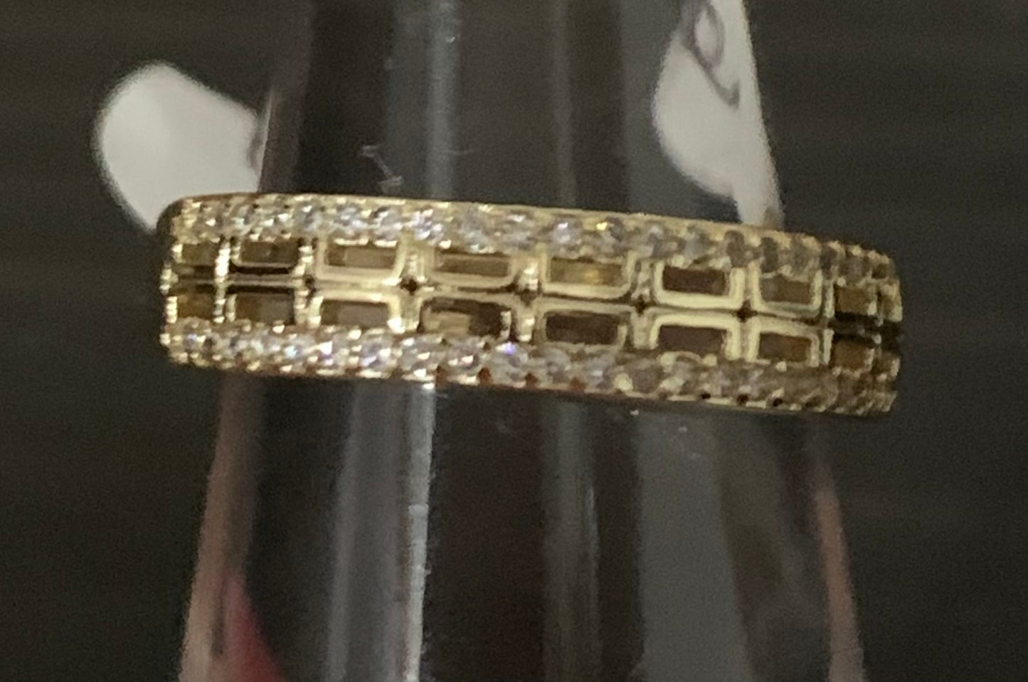 Ring Size 6 Gold Plated 14k with High Quality Crystals