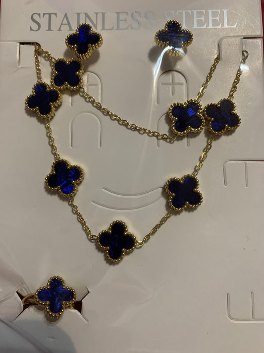 Jewelry Set - Necklace, Bracelet, Earrings and Ring Stainless Steel